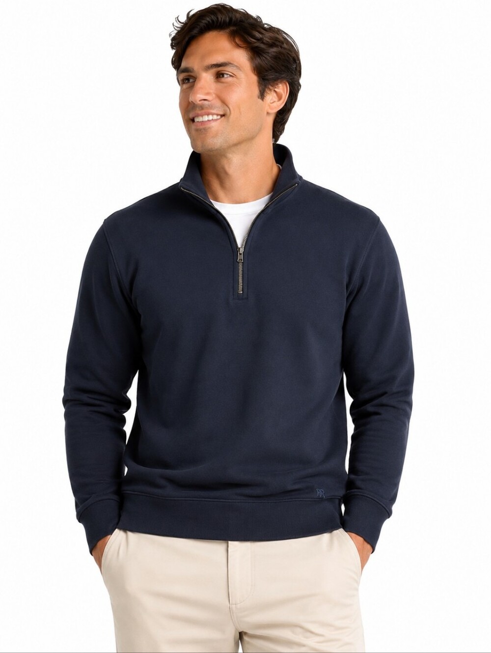 Banana Republic Navy Quarter Zip Pullover Sweatshirt Mock Neck Large